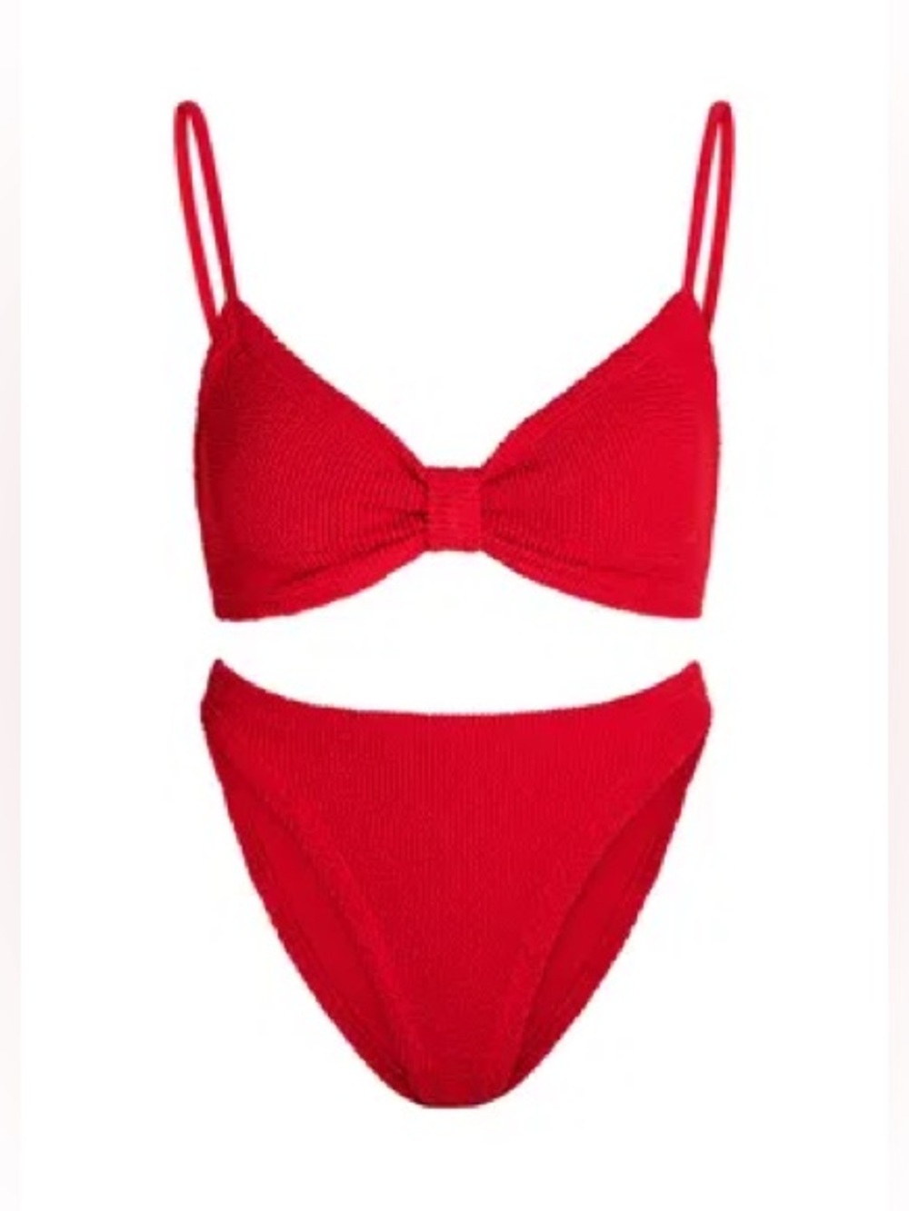 New! 🔥 current season Hunza G Alicia crinkle knot bikini set in red ONe size - Picture 6 of 8